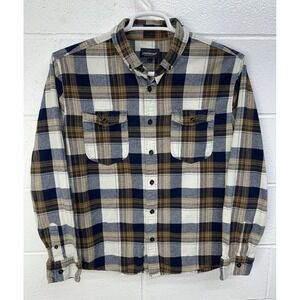 JEREMIAH Flannel Shirt Long Sleeve Brown Multi Color Plaid / Large